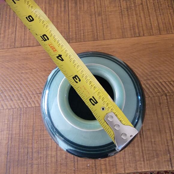 Vintage Hand Painted Ceramic Vase with Floral Motif and Glossy Glaze 6.75 Inch - Picture 10 of 10